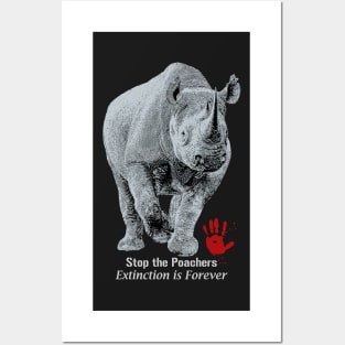 Black Rhino | Stop Poachers, Extinction is Forever Posters and Art